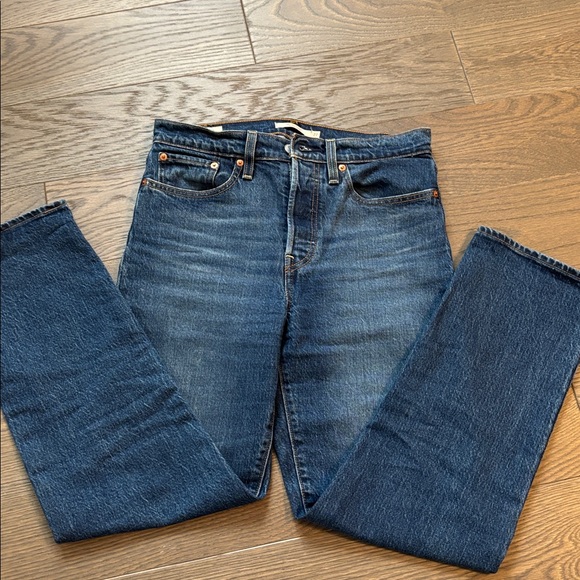 Levi's Wedgie Dark Indigo Straight Jeans - Picture 3 of 7